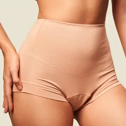 Majtki menstruacyjne z wysokim stanem - beżowe