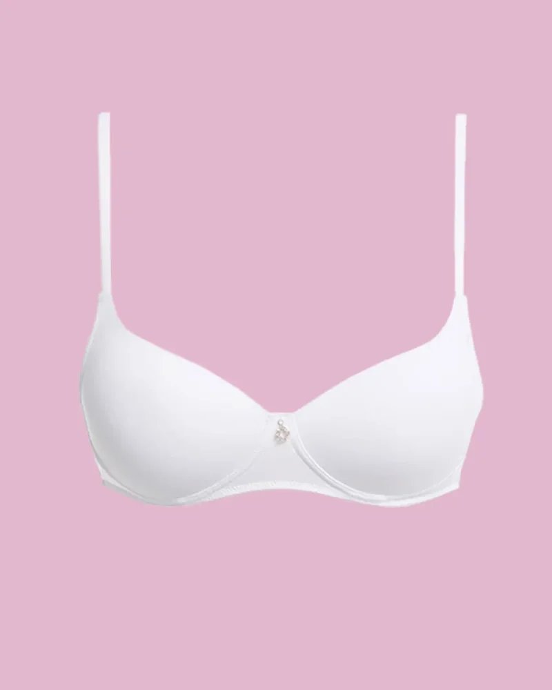 Key My First Bra TBM 122 gładki biustonosz dla nastolatek bez fiszbin - biały