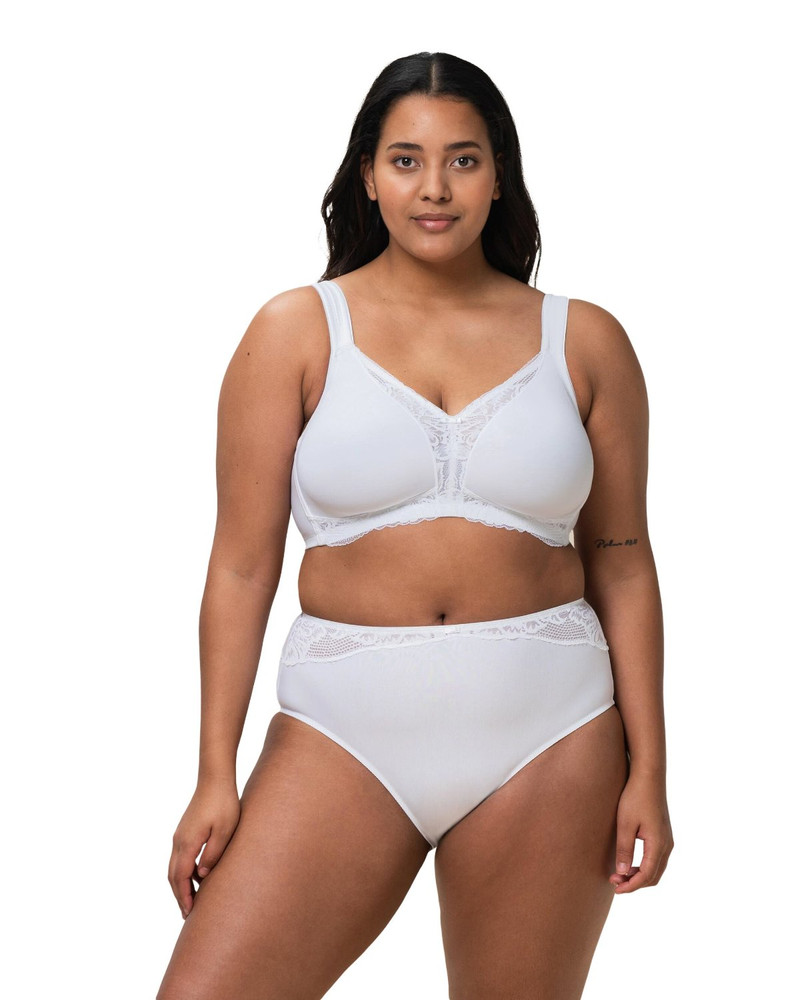 Majtki z wysokim stanem Modern Lace+Cotton Maxi Triumph 10207493 - białe