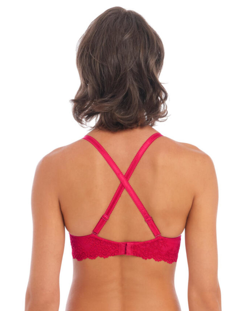 Wacoal Embrace Lace koronkowy biustonosz plunge - czerwony