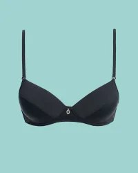 Key My First Bra TBC 122 stanik dla nastolatek z ozdobą i odpinanymi ramiączkami - czarny