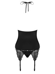 828-COR-1 gorset i stringi – czarny Obsessive