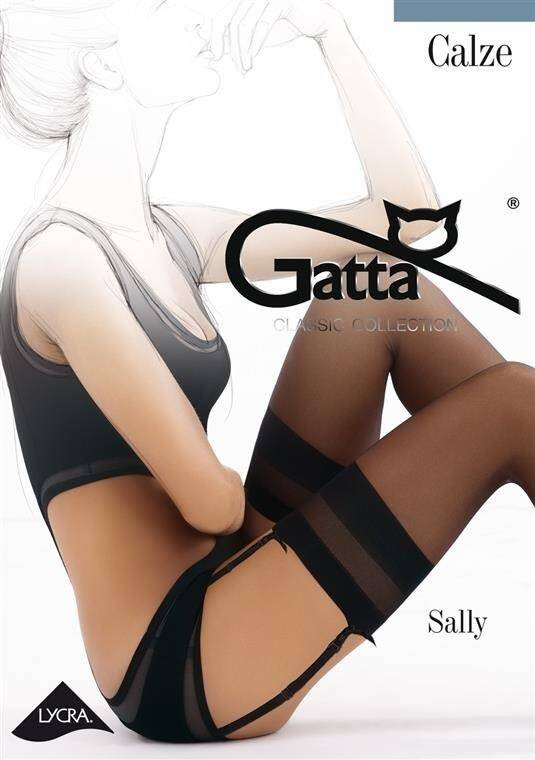 Pończochy Sally Lycra Do Paska - nero