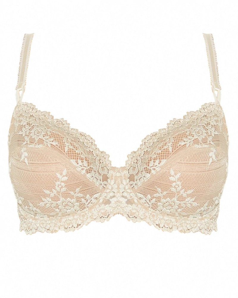 Wacoal Embrace Lace Underwire koronkowy biustonosz z fiszbinami - beżowy / cielisty