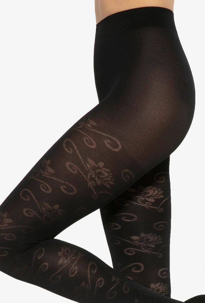 Rajstopy Floral W.02 50 Den Sale - nero