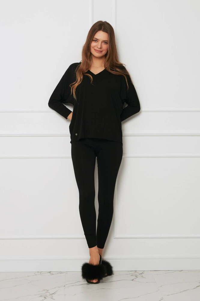 Komplet damski plus size z legginsami OH!ZUZA N&D H28 - czarny