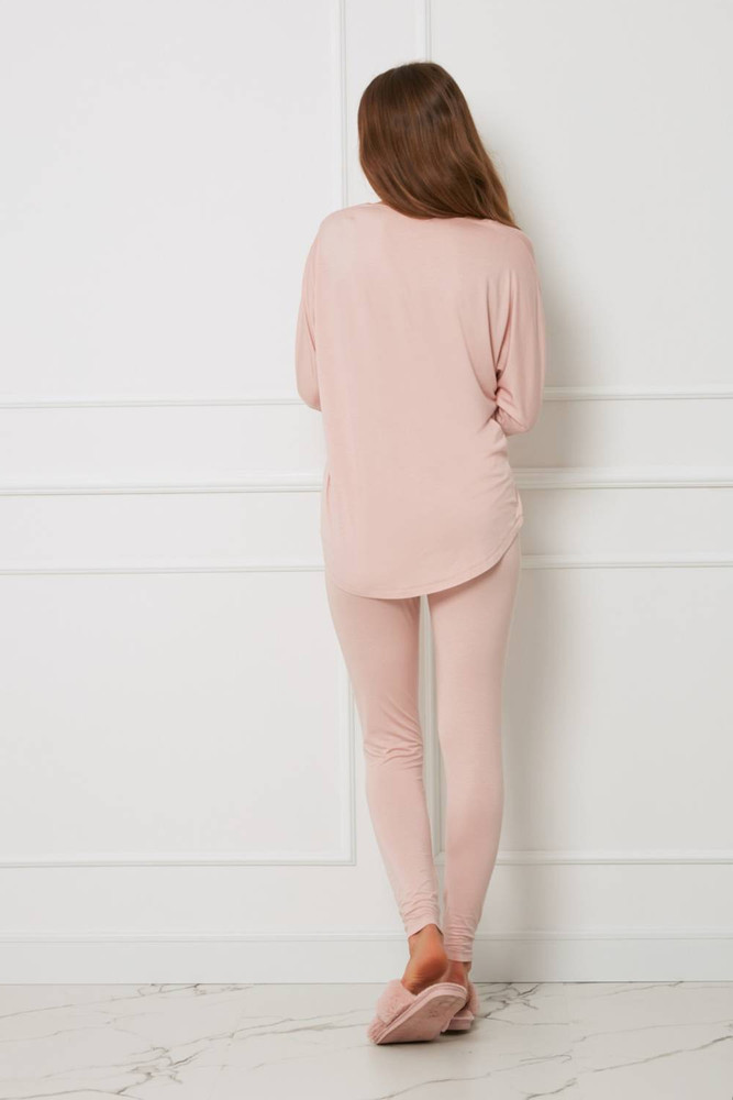 Komplet damski plus size z legginsami OH!ZUZA N&D H28 - różowy
