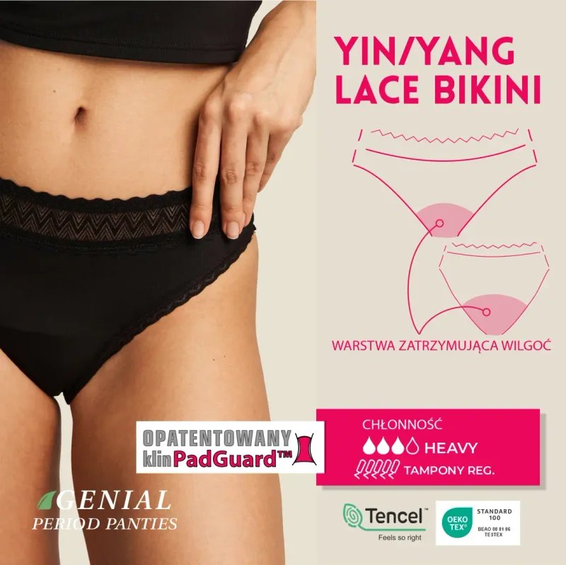 Yin/Yang majtki menstruacyjne Lace Bikini
